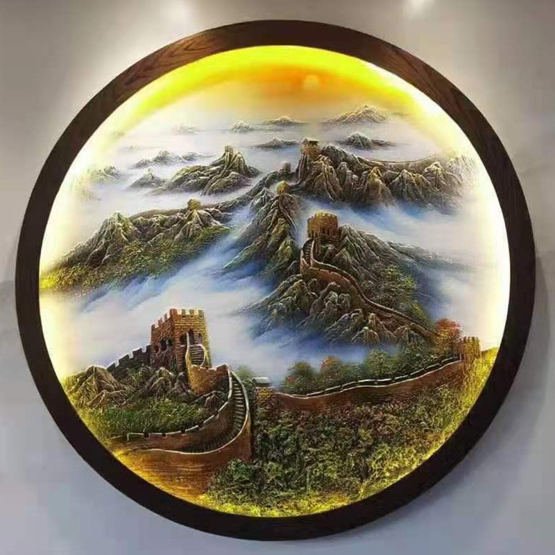 矿物石膏粉浮雕艺术砂料壁画墙面材料沙画艺术腻子粉工具漆墙绘粉