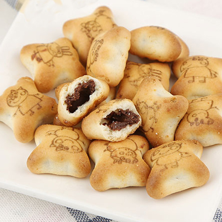 小猪佩奇注心饼干巧克力草莓味夹心佩琪造型曲奇牛奶酥脆零食批发