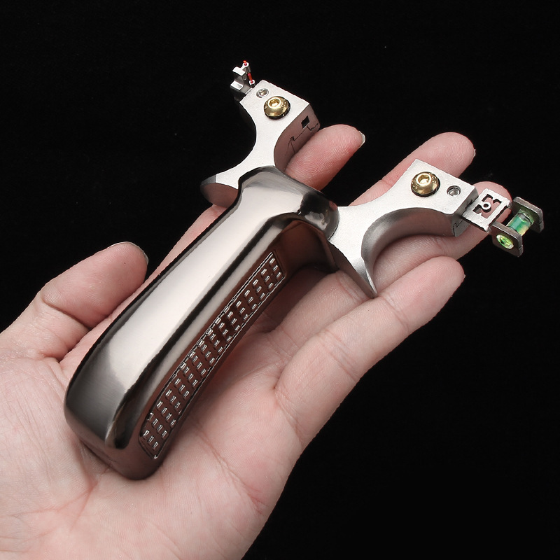 新式快压弹弓惊雷红外线重型弹弓440不锈钢超硬夹片扁皮厂家批发