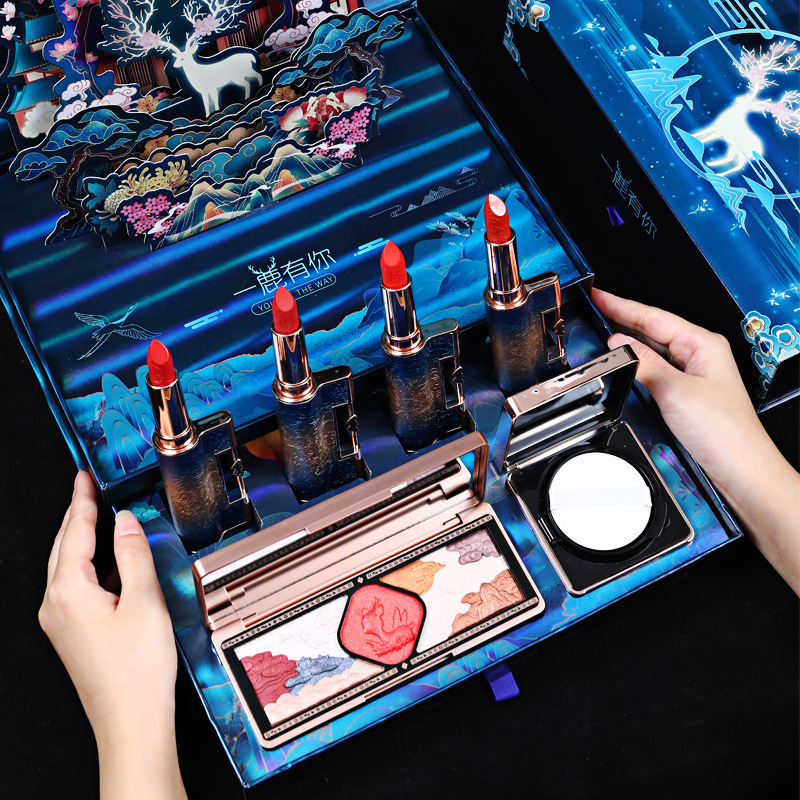 西子雕花同心定情锁口红套装彩妆礼盒送女友生日礼物女情人节礼物