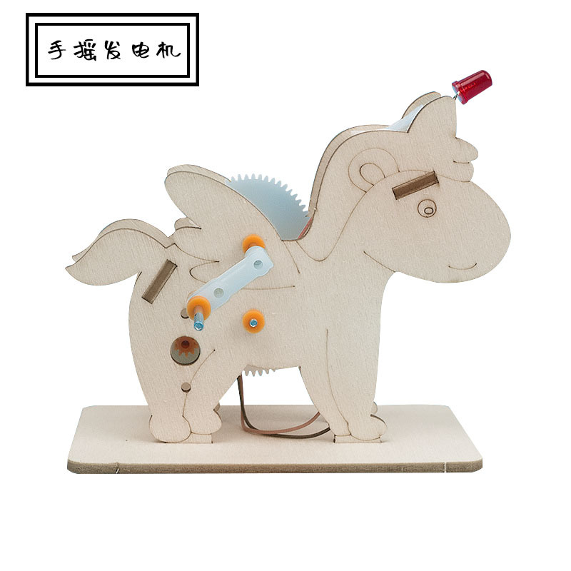 Portable Power Generator Handmade Wooden Unicorn Science and Education Production Physical Creative DIY Material Package