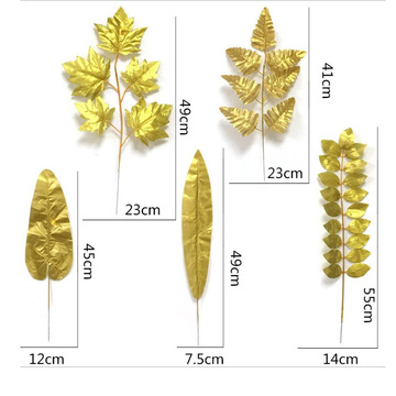 ins风金色龟背叶假树叶仿真大叶子金钱叶装饰拍照摄影婚庆道具