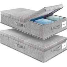 床底带盖收纳箱家用卧室床下整理储物箱衣物防尘防潮可折叠收纳盒