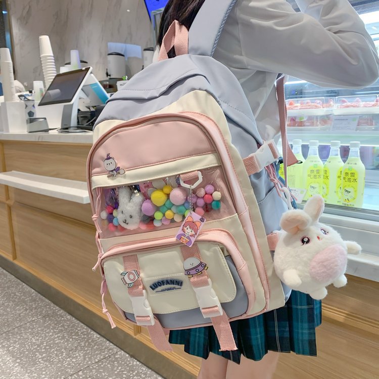 Backpack 2022 New Korean Style Bar Trendy Casual Fashion Backpack Fresh Elementary and Middle School Student Schoolbags Wholesale