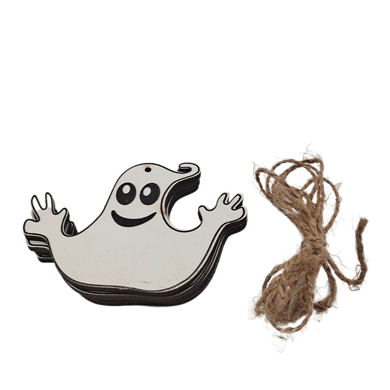 Creative Wooden Craftwork Holiday Party Decoration Pendant Home DIY Ghost Festival Props Halloween Decorations