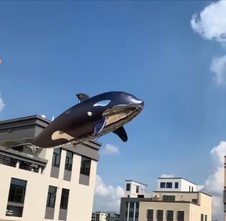 软体飞行海豚商场酒吧巡游舞台表演互动气氛道具遥控充气虎鲸气模