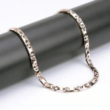 钛锗不锈钢磁石项链负离子流行项圈尖锥形金色男女通用日韩项链