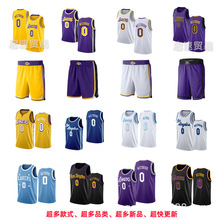 湖人0号威斯布鲁克蓝白黄紫黑色2023款城市版刺绣篮球服nba球衣裤