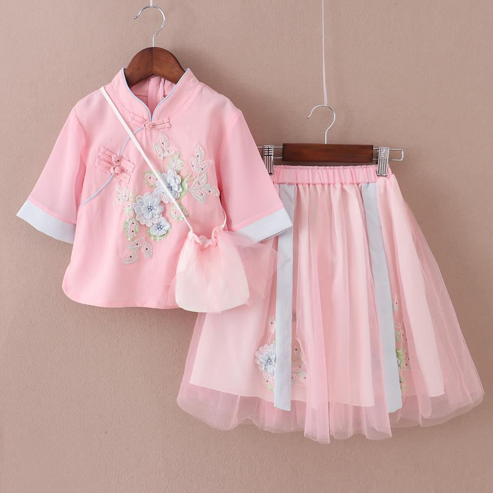 女童汉服公主改良旗袍唐装复古风套装儿童小女孩超仙古装衣服