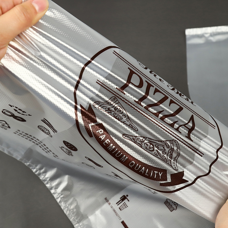 一次性披萨打包袋外卖袋包装袋塑料袋烘焙打包手提袋现货批发