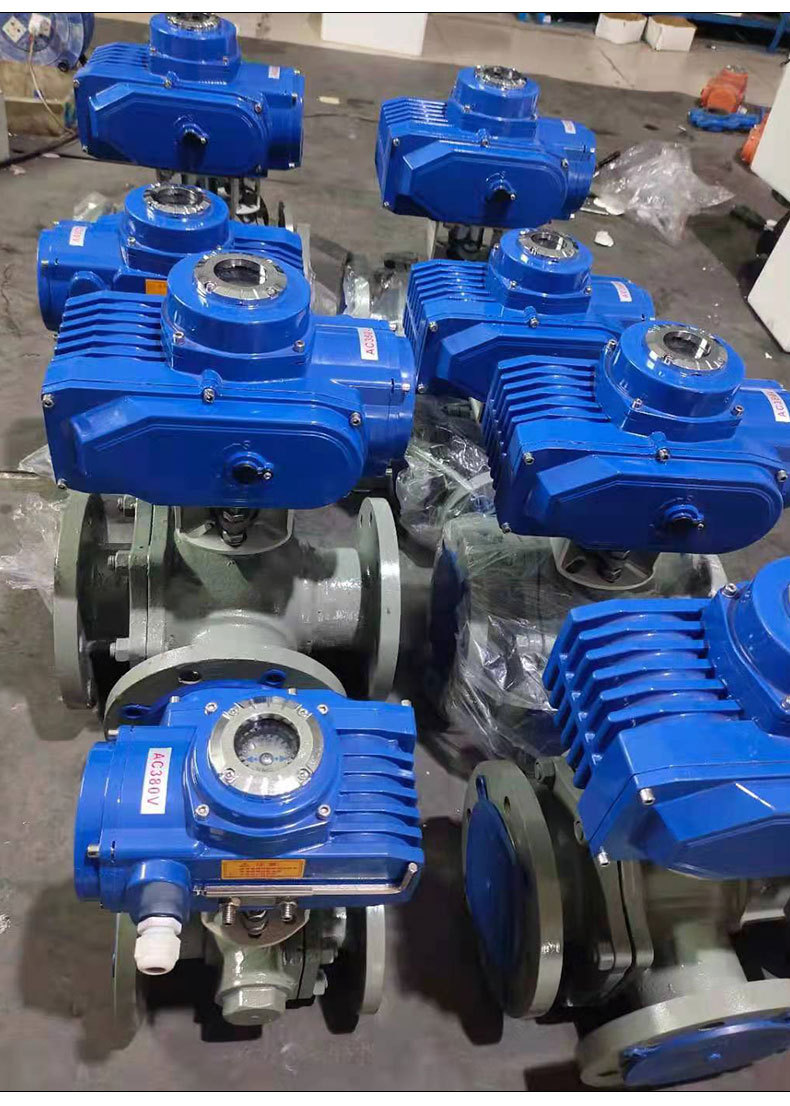 电动三通球阀ac380v高温蒸汽调节阀防爆分流lt型不锈钢法兰换向阀