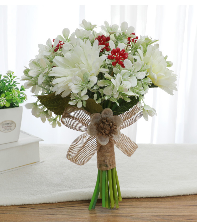 欧美森系婚礼手捧花新款仿真手捧花婚纱摄影道具韩式手捧花新娘