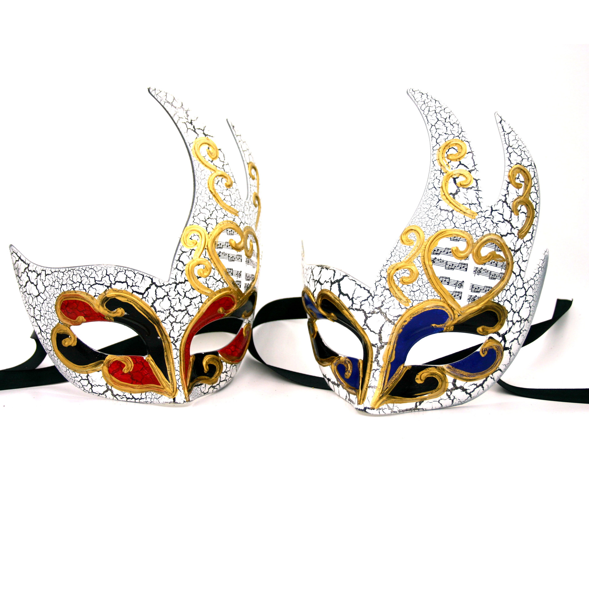 威尼斯音符裂纹火焰面具手绘高弧彩绘面罩狂欢节面具