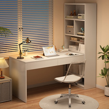 实木书桌书架一体桌卧室学生学习桌写字桌家用办公桌转角电脑桌子