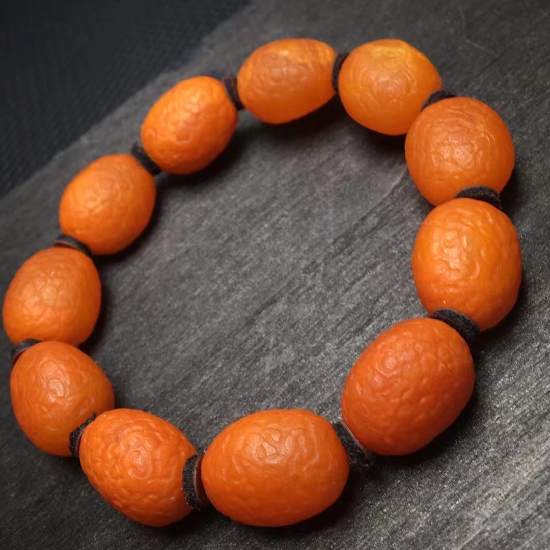 天然琥珀蜜蜡海漂籽手链蜡质浓郁颜色如图多圈手串源创珠宝厂家
