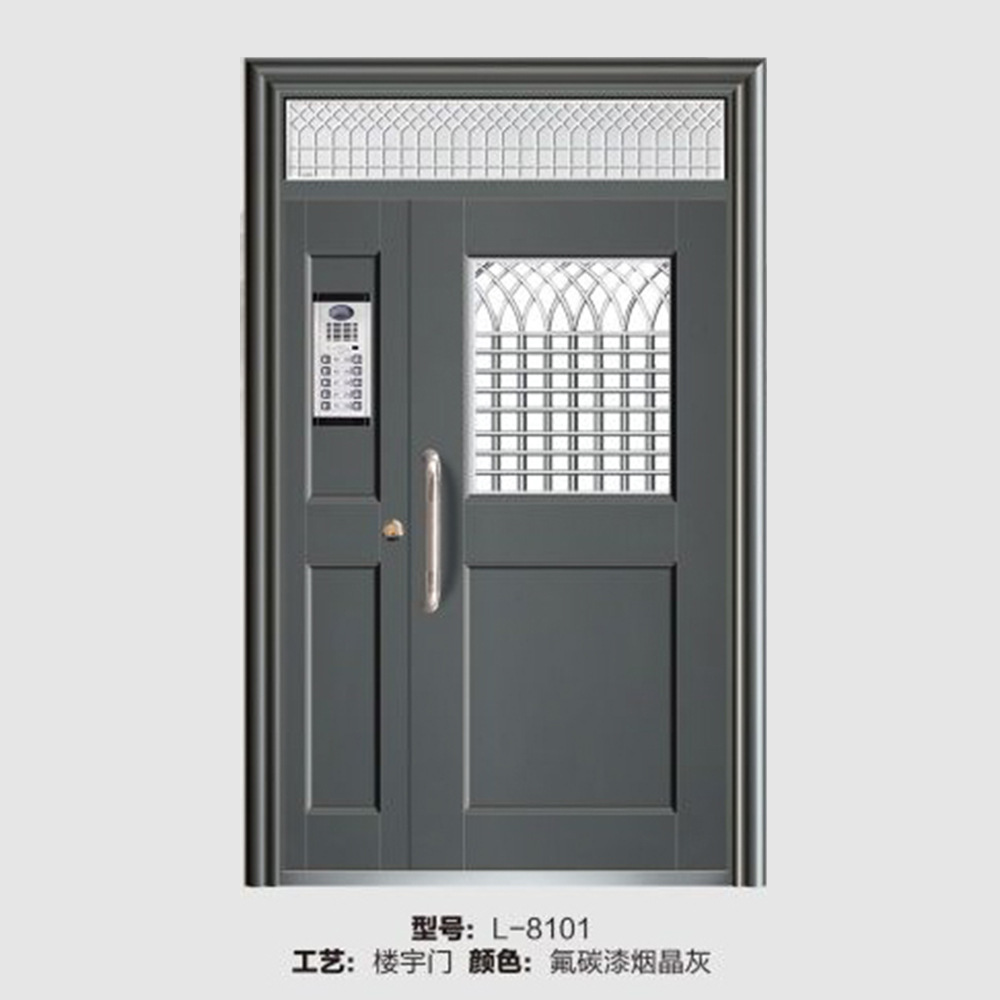 定制钢制小区单元门公寓楼宇工程门单元楼宇对讲门钢制门楼宇楼道