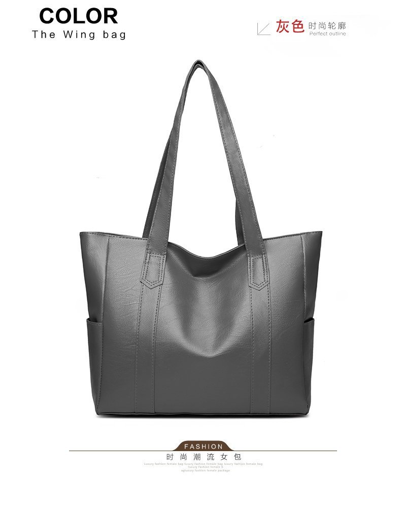 Big Bag Women's 2021 European and American Fashion Large Capacity Women's Bag Stylish and Personalized Handbag Soft Leather Textured Women's Tote Bag