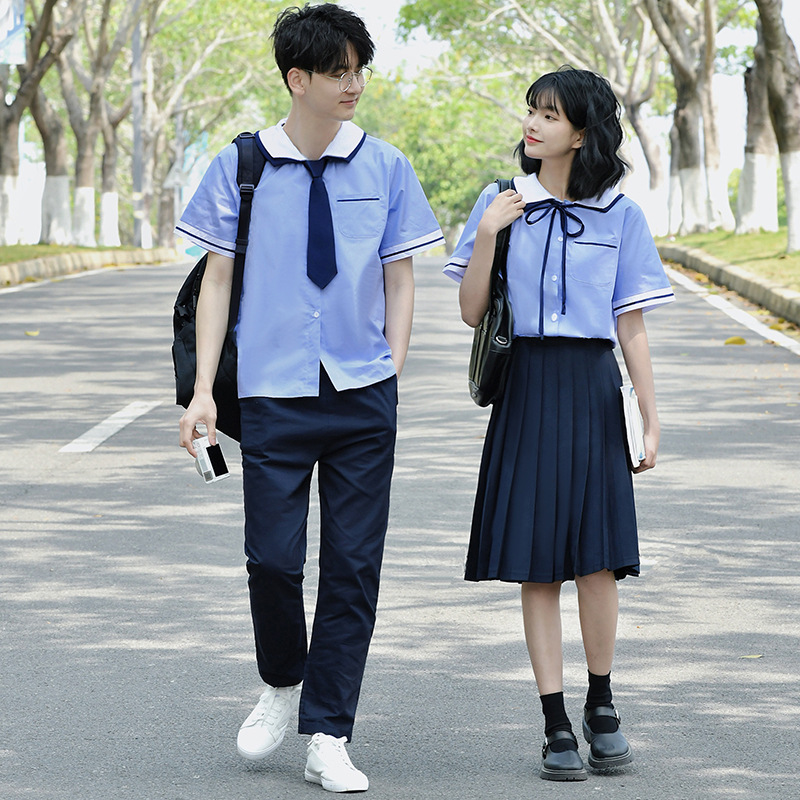 学院风jk制服合唱演出服中小学生班服初高三夏季套装毕业校服批发
