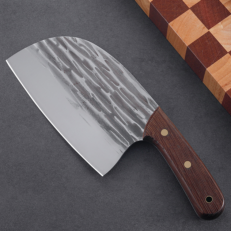 现货5铬锤纹锻打厨房菜刀厨师刀市场肉档宰鱼刀超锋利家用斩切刀
