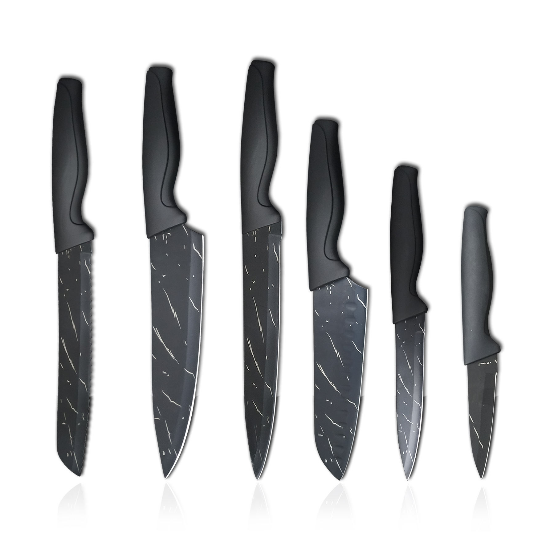 [Manufacturer] Stainless Steel Sharp Black Steel Kitchen Suit Black Blade Knife Household Kitchen Knife Slice Kitchen Fruit Knife