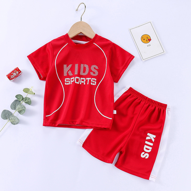 Children's Short-Sleeved Uniform Suit Boys' Sportswear Girls' Quick-Drying Breathable Shorts Children Teens Babies Children's Clothing Wholesale