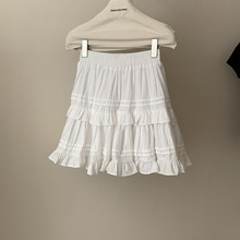 辰智 miu系穿搭甜妹白色半身裙 24夏高腰短裙层层蛋糕蓬蓬裙24632