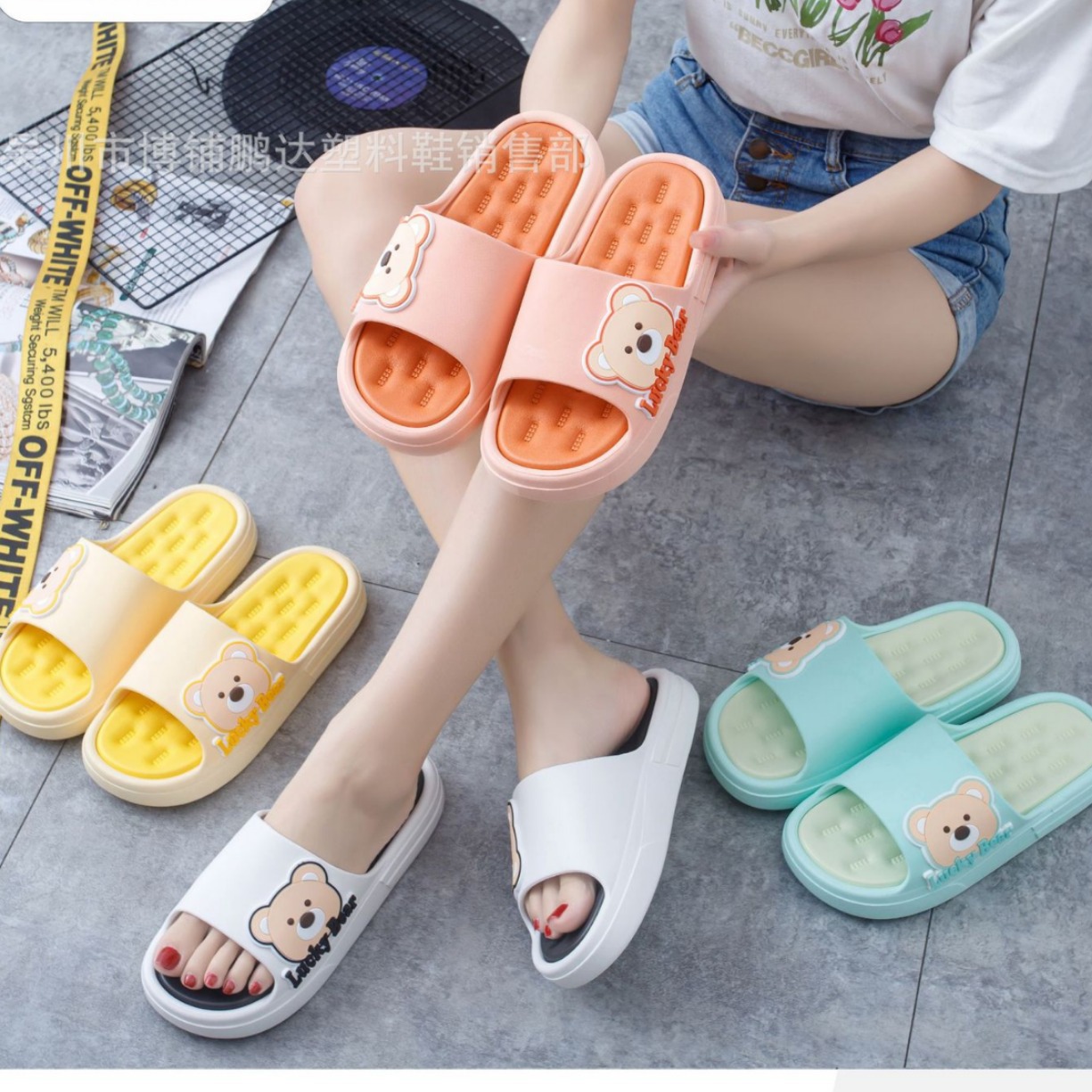 批发厚底女拖鞋韩版简约居家休闲可爱女生拖鞋百搭外穿加厚底凉拖