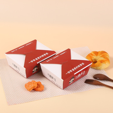 韩国炸鸡包装盒国潮版白卡纸外卖打包盒加厚纸盒牛 皮纸彩盒定 制