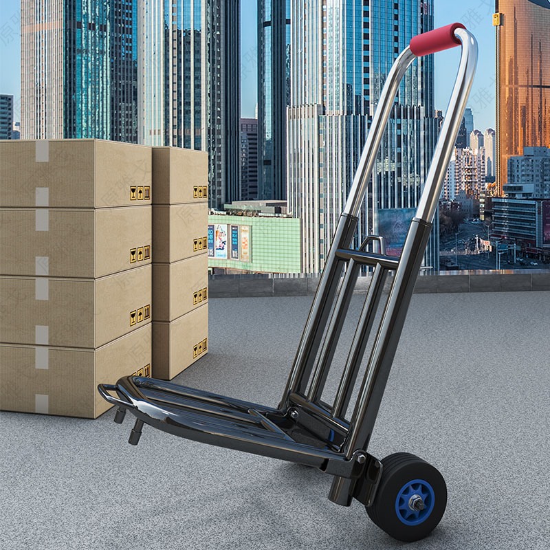 手拉车折叠便携家用搬运小拖车购物老人买菜拉杆手推车行李拉货车