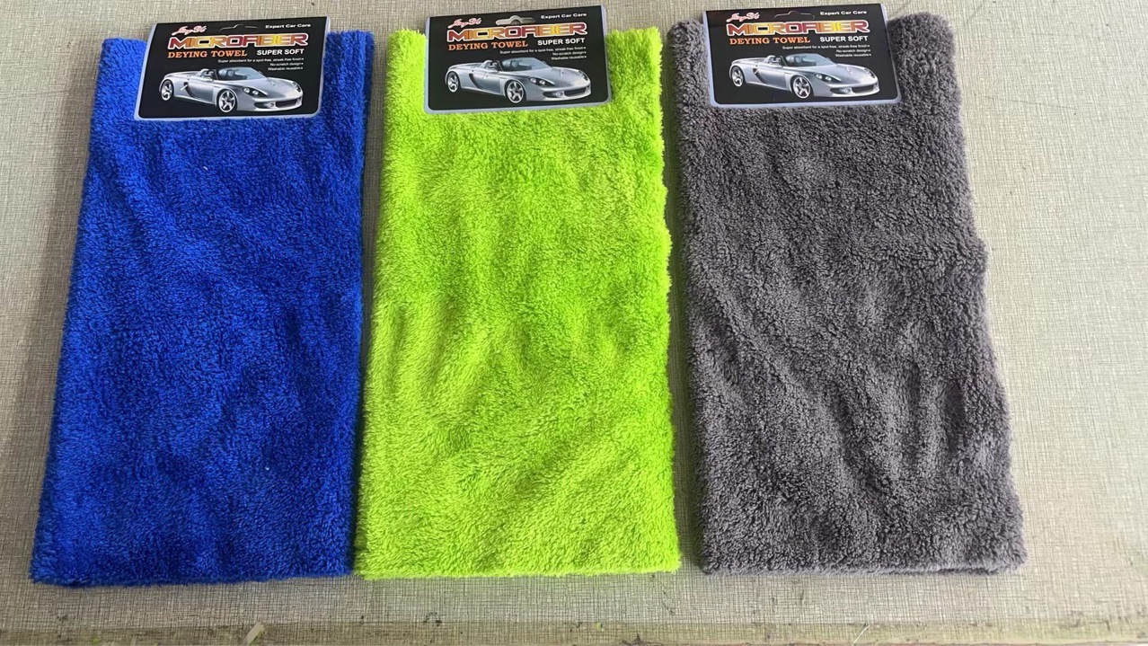 Coral Fleece Car Towel Soft Absorbent Non-Lint Polyester Brocade