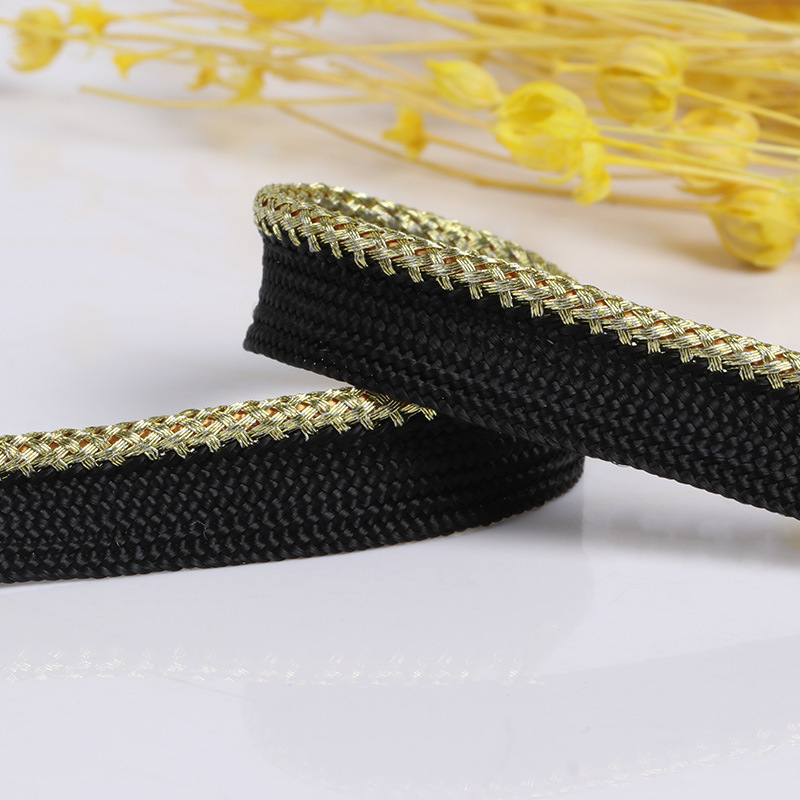 Spot Gold and Silver Silk Polyester Ribbon String Roll Insertion Strip Piping Tape Clothing Accessories Curtain Trim Trim