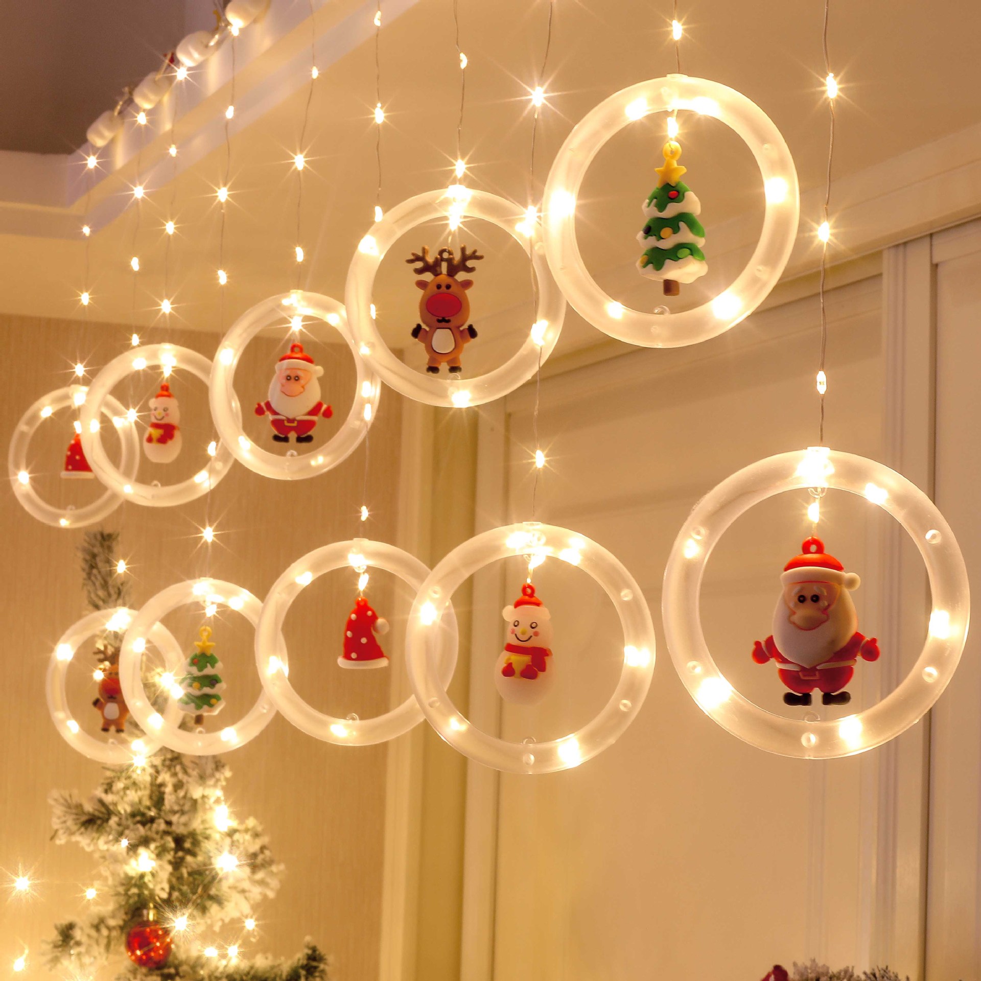 圣诞节装饰用品节日氛围装饰灯圣诞树挂饰场景布置店面橱窗小挂件