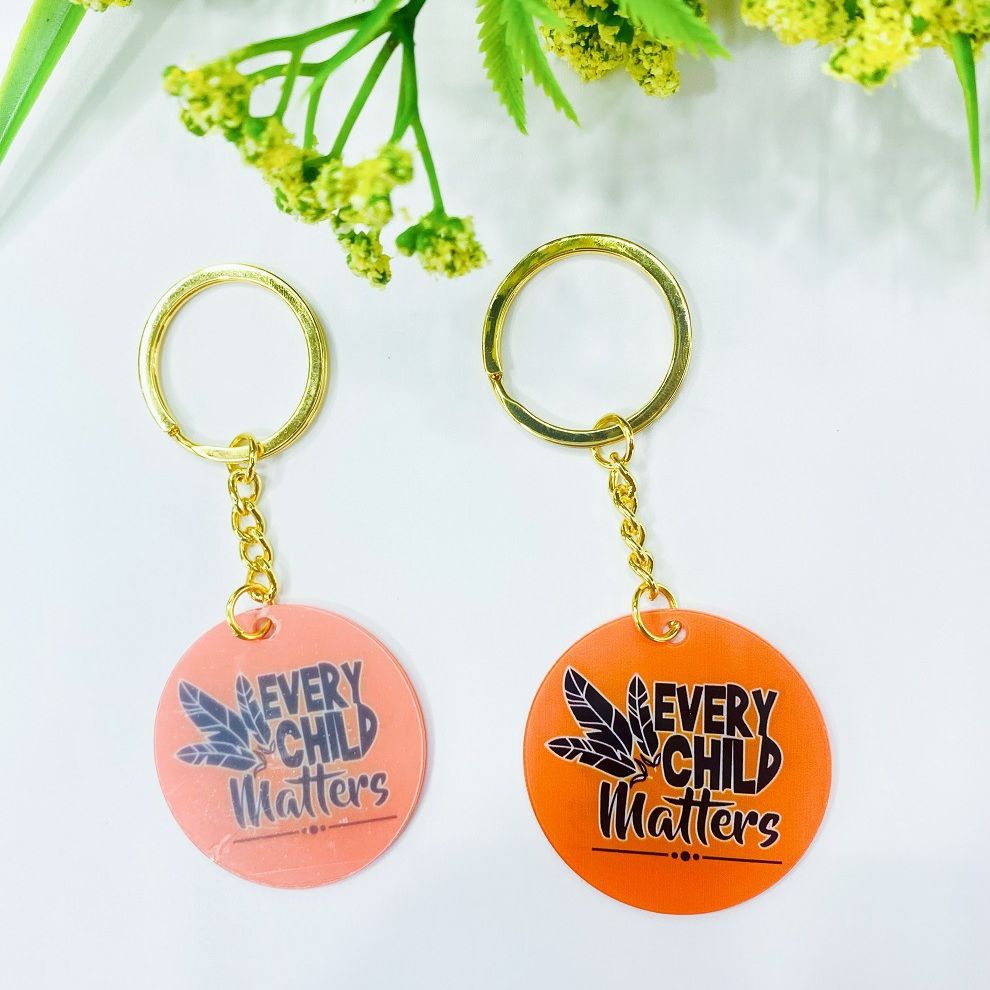 Spot European and American ECM Orange Feather Keychain Orange Every Child Matters Key Chain