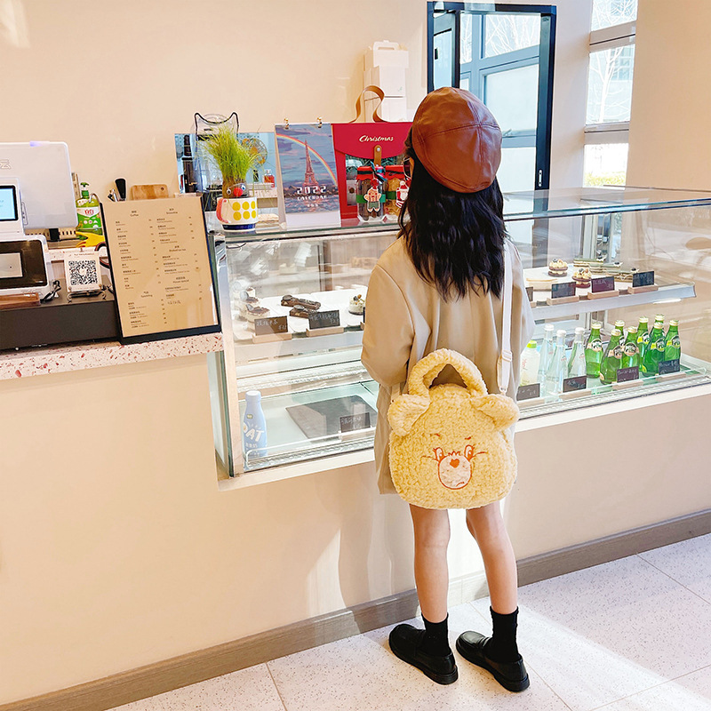 2023 Spring and Summer New Children's Bags Cute Plush Shoulder Bag Korean Parent-Child Accessory Bag Girl's Crossbody Bag