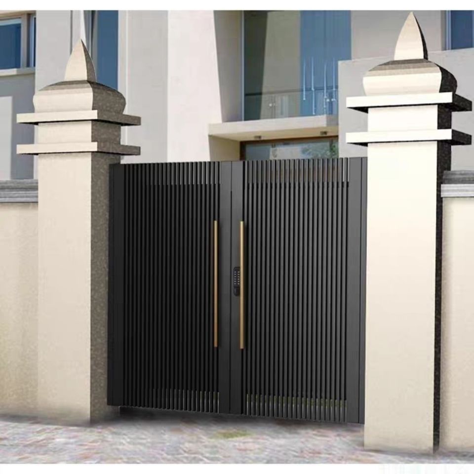 铁艺大门乡村庭院门别墅不锈钢双开大小门现代简约中式花园入户门