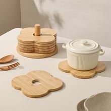 创意竹子隔热垫新中式餐桌防烫垫砂锅垫实木碗垫汤盆垫盘垫原木童