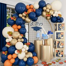蓝和金色气球花环拱形套装蓝色气球男孩生日婴儿淋浴婚礼派对装饰