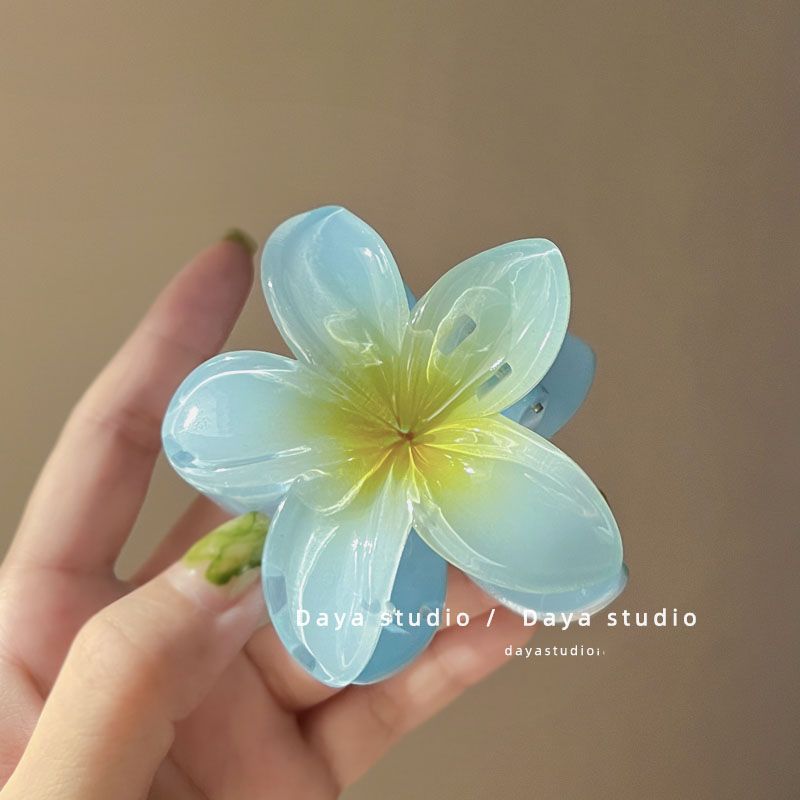 Summer Seaside Super Fairy Colorful Flower Hair Accessories Gradient Egg Flower Clip Elegant Shark Clip European and American Style Hairpin