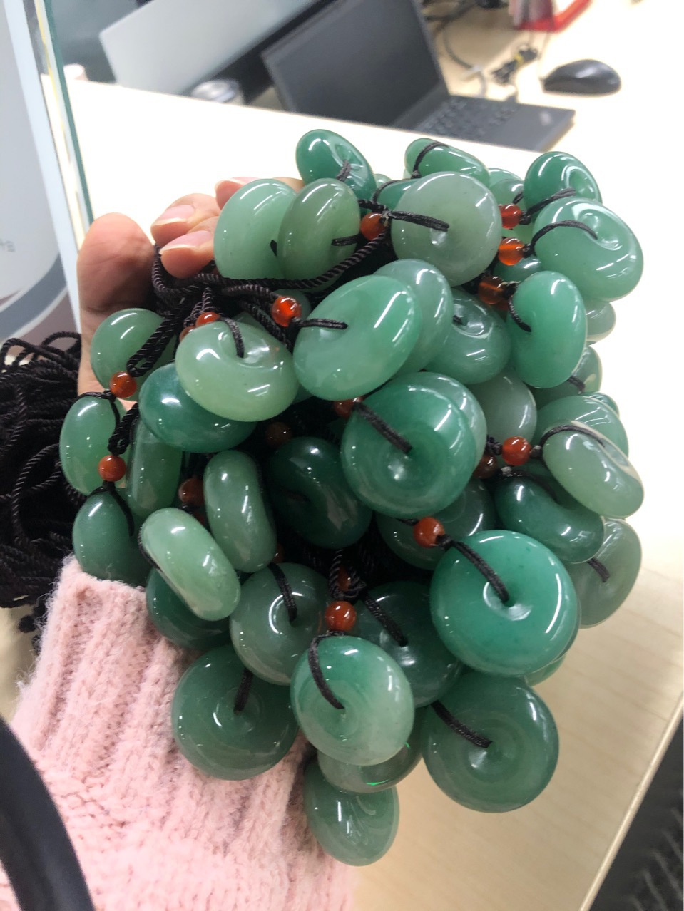 新疆和田玉切莫蓝色东陵玉平安扣直播供货男女时长穿搭