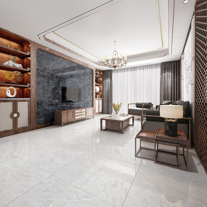 宏宇瓷砖灰色大理石地砖客厅800x800墙砖 全瓷防滑地板砖hpg80176
