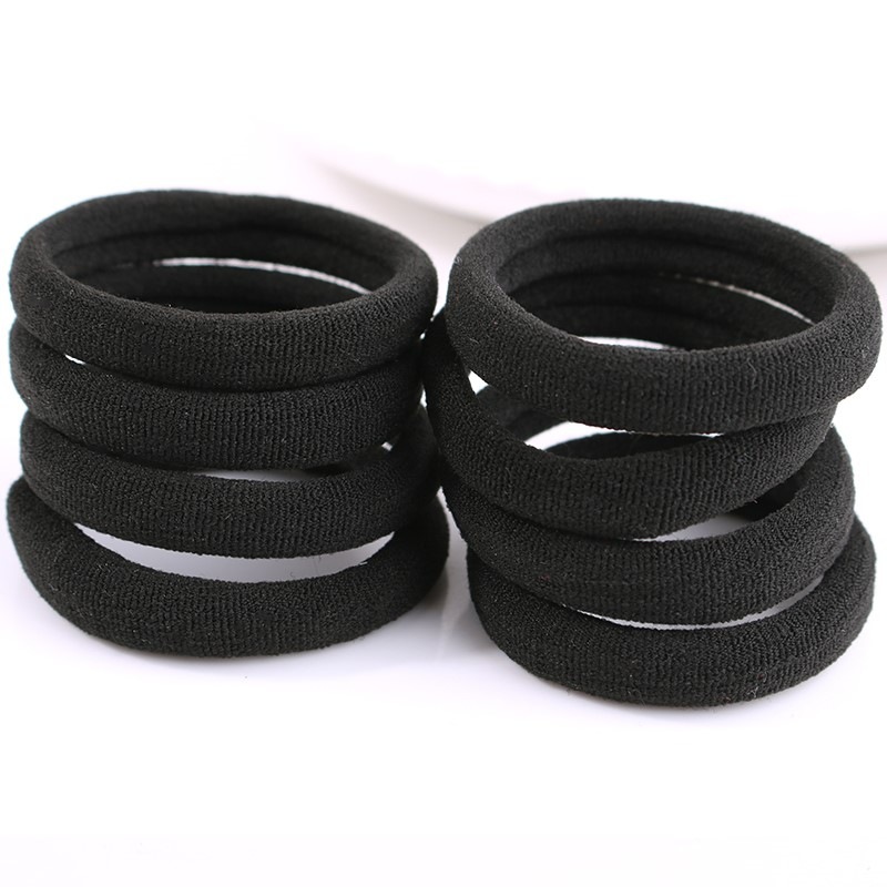 High Ponytail Hair String Rubber Band Women's High Elastic Durable Hair Tie Seamless Hair Rope Black Rubber Band Towel Ring Hair Accessories