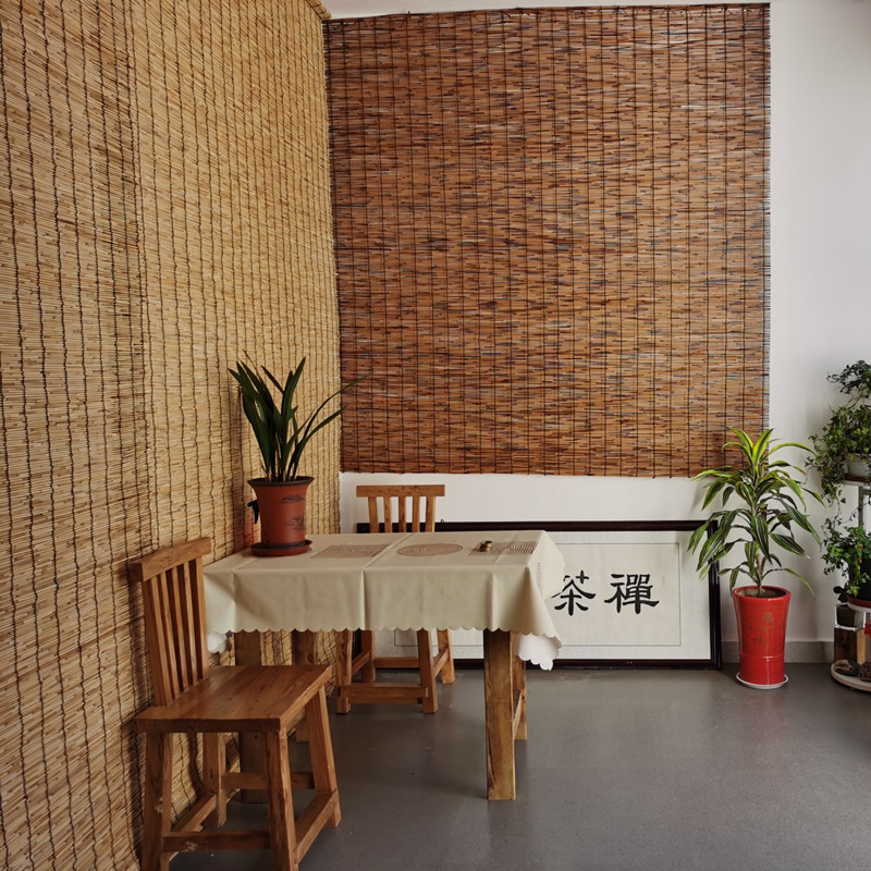儒尚品芦苇帘碳化草帘子竹帘遮阳户外茶室书房装饰拉绳卷帘升