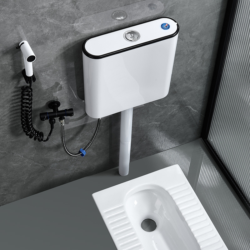 蹲便器蹲坑式冲水箱整套装家用陶瓷大便器卫生间厕所蹲厕防臭便盆