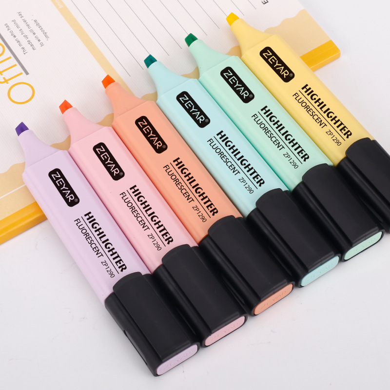 zeyar荧光笔英国水性墨水日本笔头高品质荧光标记笔亚马逊热卖