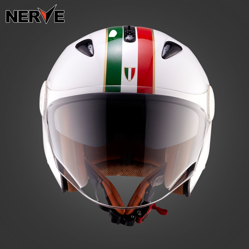 nerve摩托车头盔男女夏季保暖凯夫拉半盔机车头盔摩托车安全盔帽