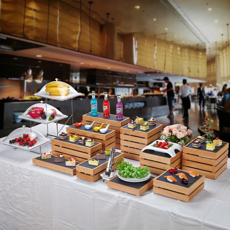 自助餐茶歇层架冷餐原木点心架寿司糕点甜品摆台宴会发布会展示架