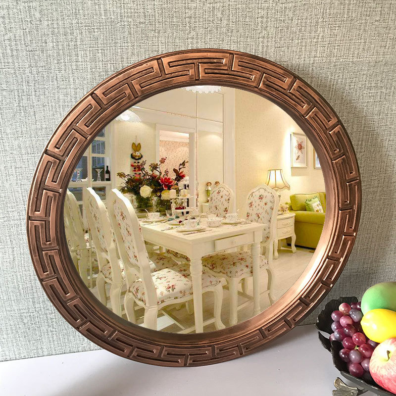 新中式复古壁挂家居卧室书房装饰镜新古典浴室镜洗手间镜子