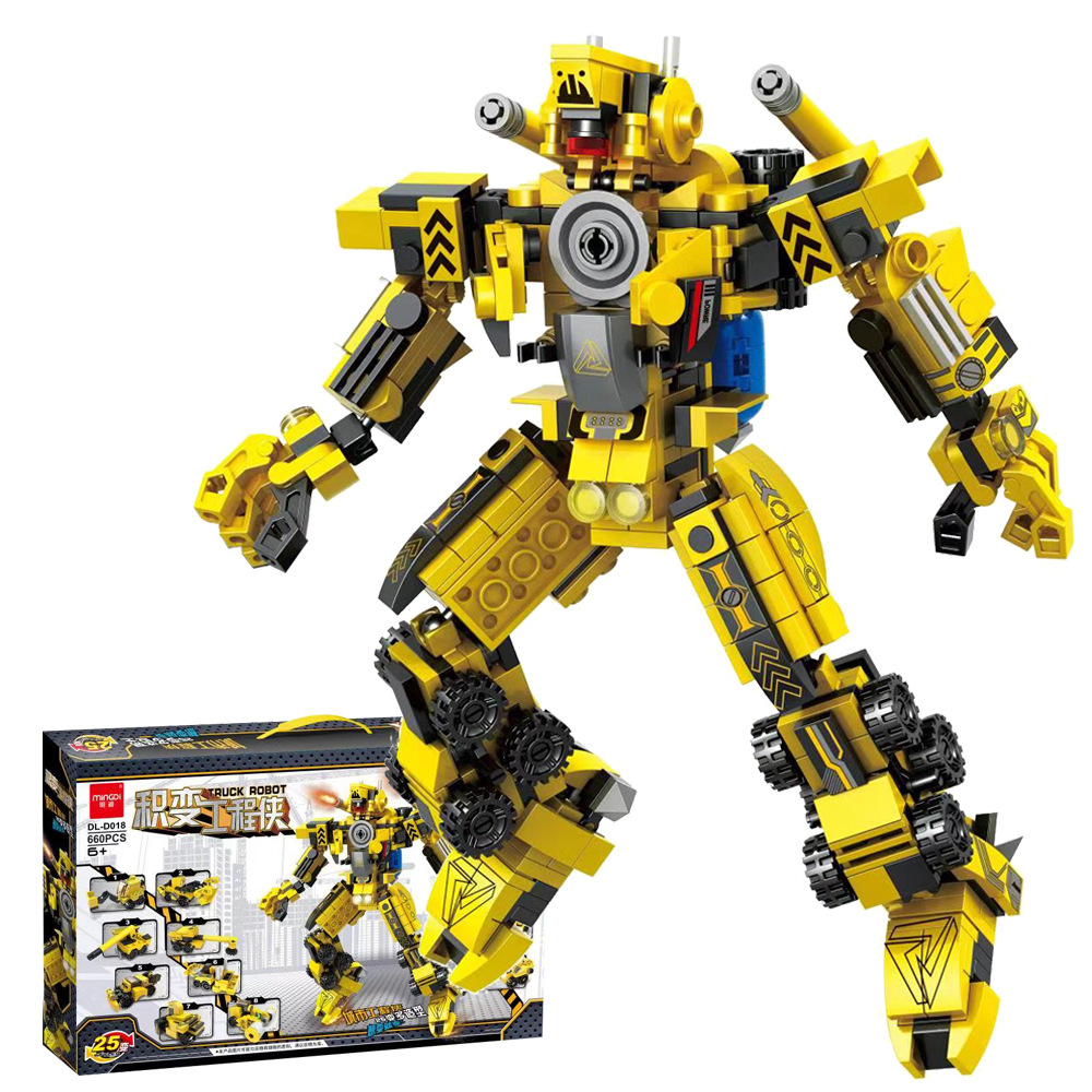 明迪战舰飞机兼容乐高积木玩具歼-15战斗机消防车攻击机变形战舰