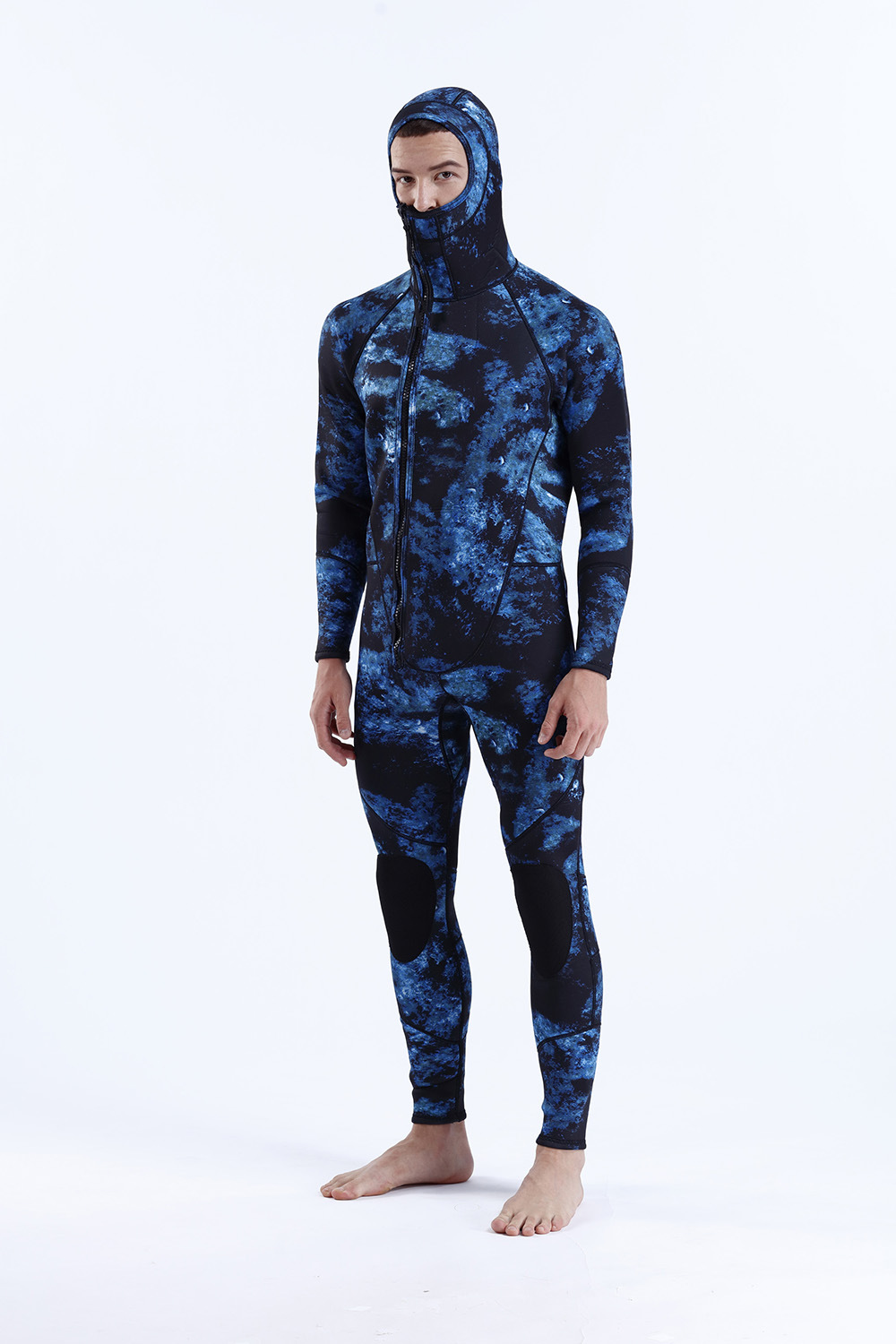 scr氯丁橡胶潜水服 连体连帽迷彩3mm连体潜水衣冲浪服wetsuit