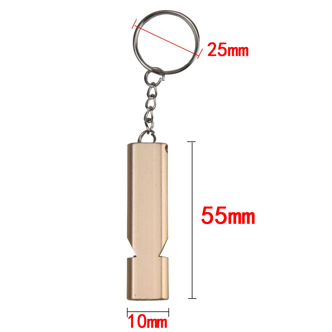 Cross-Border Flat Aluminum Alloy Dual-Frequency Survival Whistle Double Tube Outdoor Survival Lifesaving Whistle Equipment EDC Tool